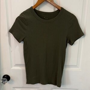 a new day Olive Ribbed Short Sleeve Tee